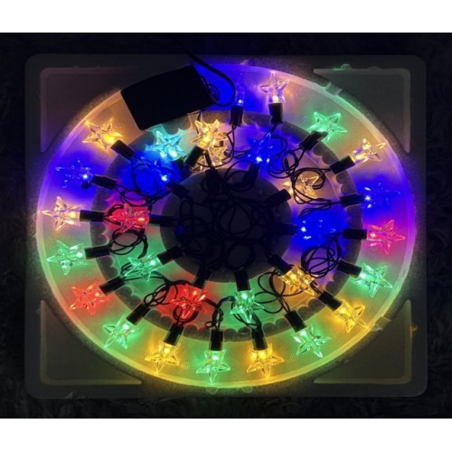 Luces Navideñas De ESTRELLA CON MÚSICA,COLOR AMARILLO/BLANCO FRIO,CON 30 LED DE 2.4M SDD1109