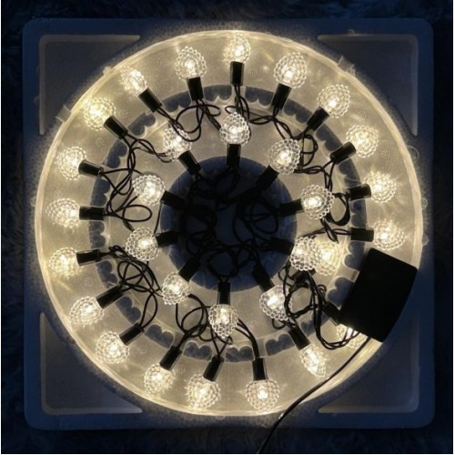 Luces Navideñas De CORAZON CON MÚSICA,COLOR AMARILLO/BLANCO FRIO,CON 30 LED DE 2.4M SDD1111