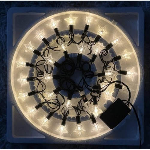 Luces Navideñas De ESTRELLA CON MUSICAL,COLOR AMARILLO/BLANCO FRIO,CON 30 LED SDD1114