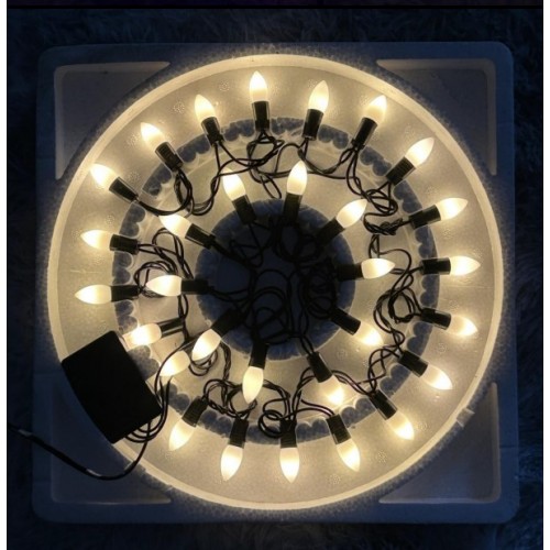 Serie de Luces Navideñas De BALA CON MUSICA,COLOR AMARILLO/BLANCO FRIO,CON 30 LED DE 2.4M SDD1118