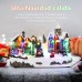  Villa casa navideñas con luces y música adornos navideños 29x16x19cm USB/Pilas AA SDD1170