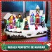  Villa casa navideñas con luces y música adornos navideños 29x16x19cm USB/Pilas AA SDD1170