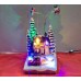 Decoración de centro de mesa de navidad de casa con carro enfrente y rotación en la parte de arriba,con luz led y música 10x12x20CM  SDD1183