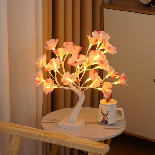 Árbol rosa de luz LED decorativa de 45cm con 24 luces USB SDD1198