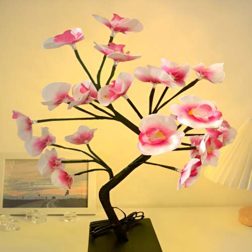 Árbol rosa con luces LED para decorar de 50 cm USB SDD1226