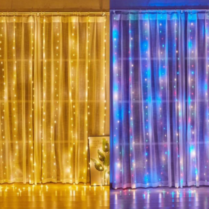 Crea un ambiente mágico con esta cortina de luces LED tipo cascada, perfecta para decorar interiores o exteriores en Navidad, bodas, fiestas o escaparates. Venta al por mayor  CL-070633