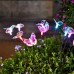 3 luces solar de mariposa oscilante de fibra óptica para decoración de jardin 70cm SDD1325