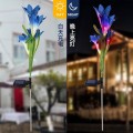 Lámparas solares LED decorativas en forma de lirios realistas multicolor, Flores artificiales luminosas resistentes al agua para jardín, patios y áreas exteriores, Mayoreo SDD1336