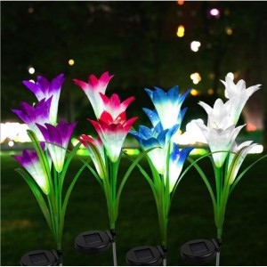 Luces lámparas solares de flores de lirio para decoración de exteriores al por mayor SDD1336