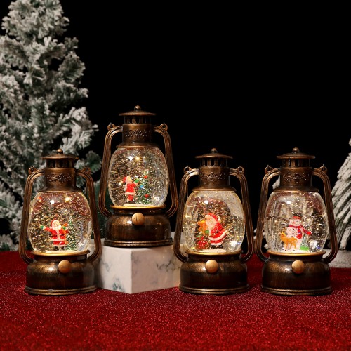 Añade un toque mágico a tu hogar con estos faroles navideños decorativos con figuras de Santa Claus y árboles navideños en su interior Venta al por mayor  SDD1354