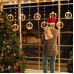 Tiras LED cortina de navidad con 10 colgantes cálidas/colores 3*1M SDD137