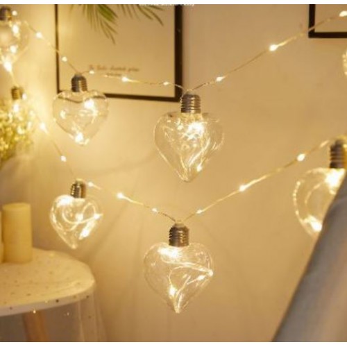 SERIE LUCES LED EN FORMA DE CORAZONES, 10 PZ SDD144