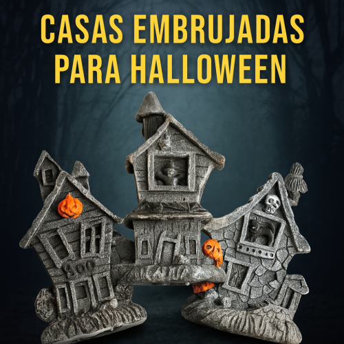 Set de casas embrujadas con diseño detallado y acabados tenebrosos, ideales para decorar fiestas de Halloween, escaparates, oficinas o el hogar. venta al por mayor SDD207
