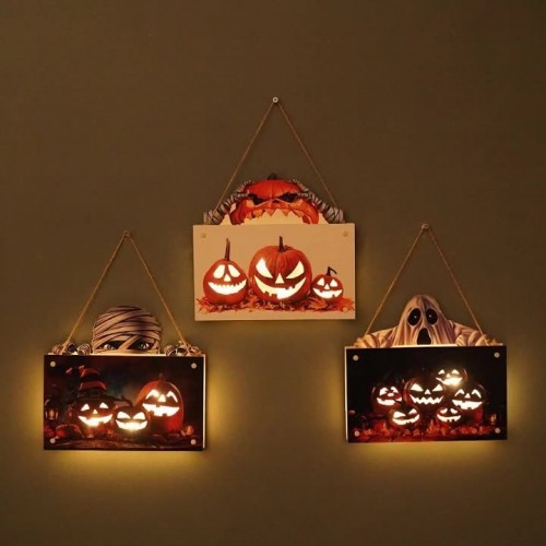 Cartel decorativo iluminante de halloween 23*25cm SDD220