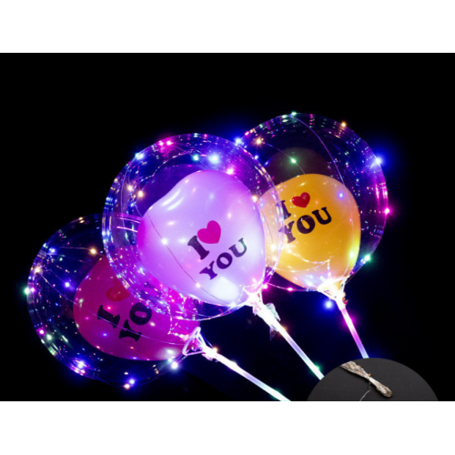 Globo transparente con corazón y luz LED 70cmx40cmx40cm SDD303