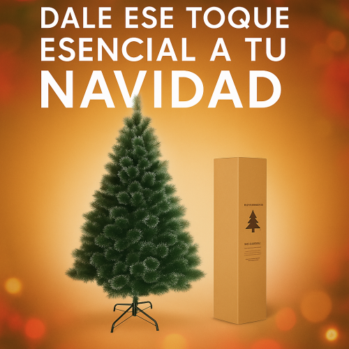 Árbol navideño artificial verde con puntas nevadas – Pino decorativo compacto con base plástica – Ideal para oficinas, escritorios o decoración de hogar 150cm 135 ramas Venta al por mayor  SDS113