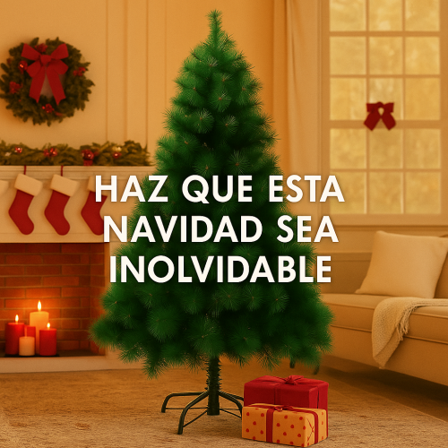 Árbol navideño artificial verde con puntas nevadas de 1.80 cm – Pino decorativo con base plástica resistente – Ideal para hogar, oficina o eventos navideños Venta al por mayor SDS114