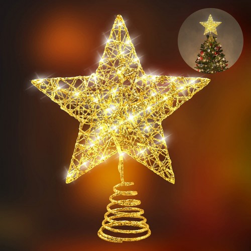 Estrella con luz para árbol navideño