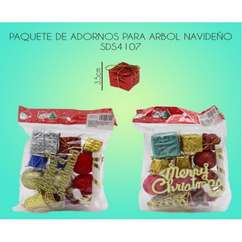 Paquete de adornos para árbol navideño SDS4107