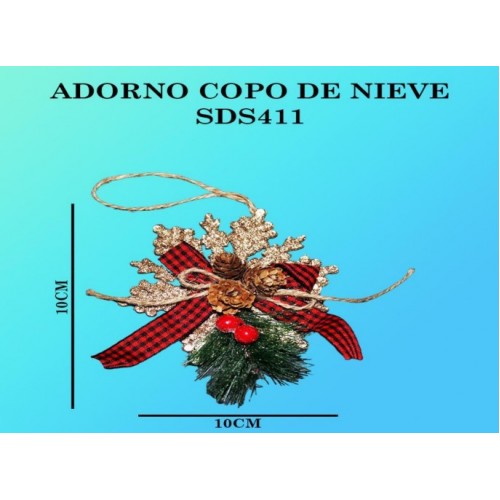 Adorno navideño de copo de nieve 10*10cm SDS411