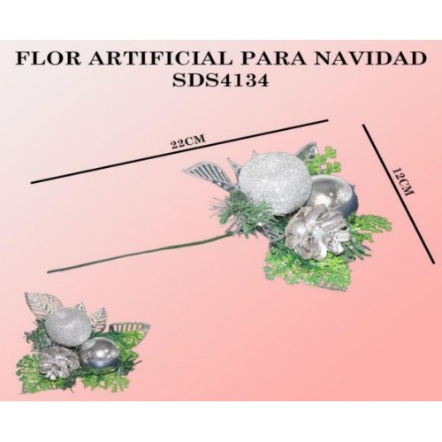 Adorno de flor artificial para navidad SDS4134