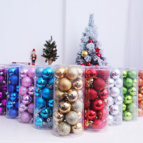 Juego de 24 esferas navideñas para decorar de 8cm (varios colores) SDS4174