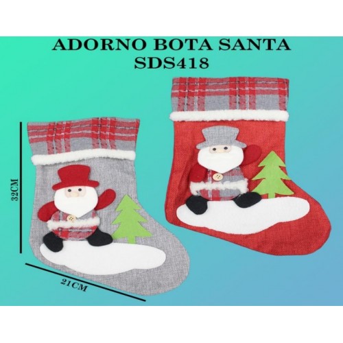 Adorno navideño en forma de bota 21*32cm SDS418