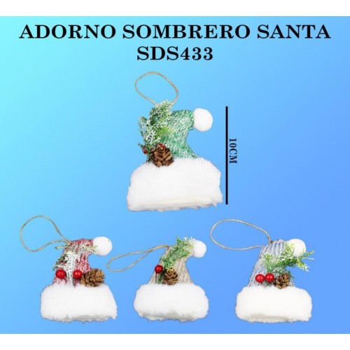 Adorno navideño en forma de gorro SDS433