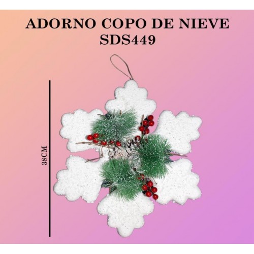 Adorno navideño en forma de copo de nieve SDS449