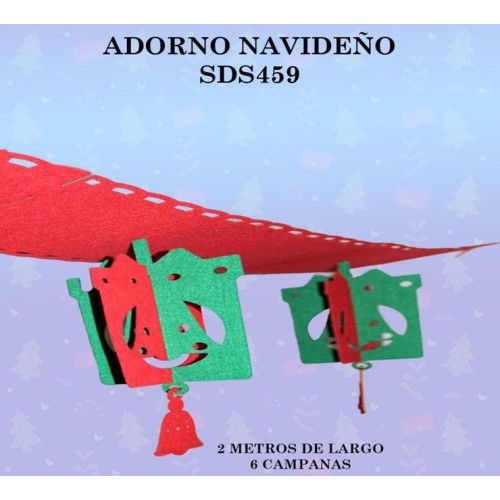 Adorno navideño de 2 metros con 6 campanas SDS459