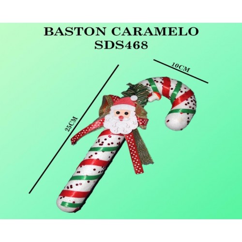 Adorno de bastón de caramelo con Santa Claus SDS468