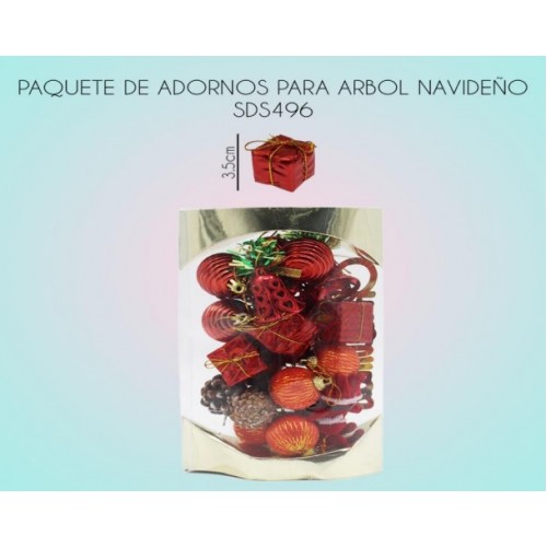 Paquete de adornos navideños para árbol SDS496