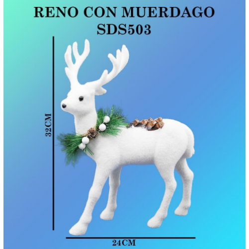 Reno con muerdago 32*11*25 cm SDS503