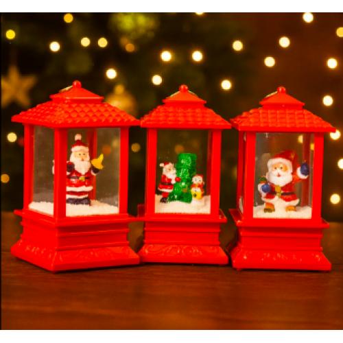 Faro musical navideño SDS527 con luces y melodía – Adorno decorativo de 27 cm con diseño clásico y movimiento interior – Ideal para hogar u oficina  15*15*27cm Por Mayoreo SDS527