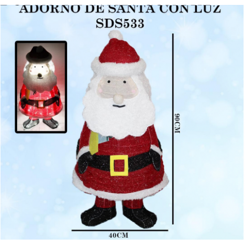 Adorno Santa con luz 43*36*90CM SDS533