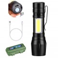 Mini linterna LED recargable SDT-511, ideal para uso doméstico, camping, seguridad y emergencias, con cable USB para recarga. Venta al por mayor