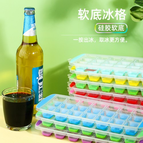 Moldes bandeja de hielo cuadrada para 18 hielos de colores variados fácil de desmoldar y limpiar venta al por mayor