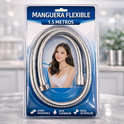 Manguera de acero para regadera de baño 1.5 M SL301