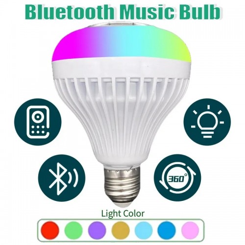 Foco LED RGB con bocina bluetooth y control remoto para el cambio de luz BMB-105