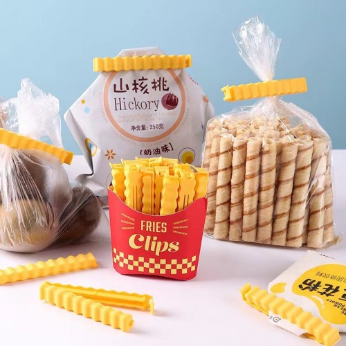 Paquete de 12 clips en forma de papas fritas para sellar alimentos STT-345510