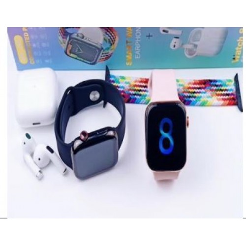 Combo de audífonos PRO4+Smart watch GR-100 y correa SW194