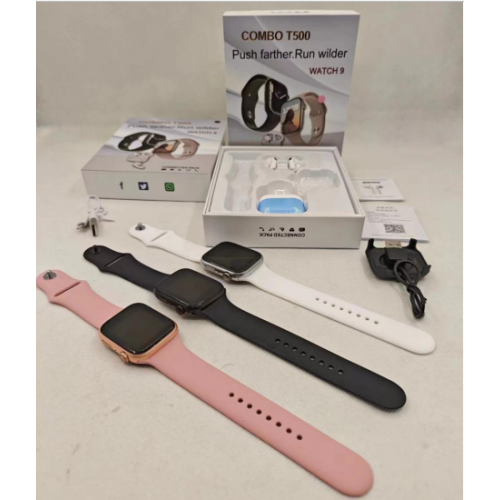 Smart Watch COMBO T500 pantalla 1.52, pro4 APP fitpro + Audífonos Pro 4 SW212