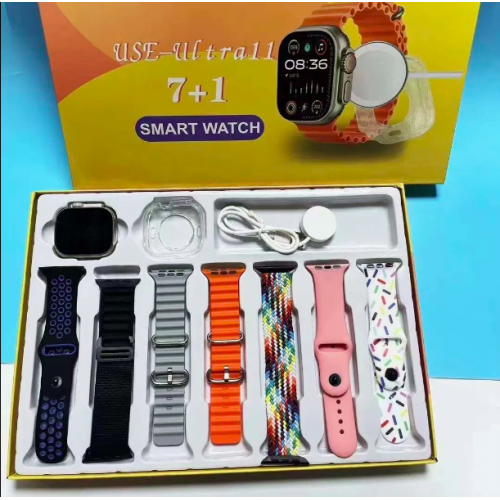 Smartwatch use-Ultra con regalo funda y correas intercambiables pantalla de 2.01" y cargador Inalámbrico Incluye 7 Correas SW265