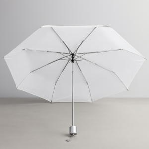 Sombrilla blanca plegable resistente al viento y ligera para lluvia y sol – Mayoreo SX019