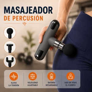Masajeador de Percusión Profesional Recargable por Mayoreo