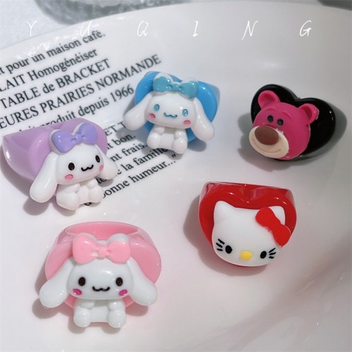 Anillo de hello kitty,kuromi y lotso F-SZJZ