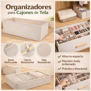 Organizador de Cajones de Tela para Ropa y Accesorios por Mayoreo T-30286