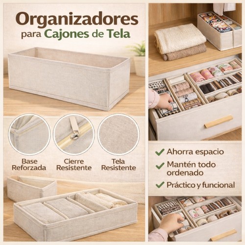 Organizador de Cajones de Tela para Ropa y Accesorios por Mayoreo T-30286