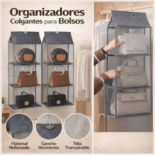 Organizador Colgante para Bolsos y Accesorios para Closet por Mayoreo T-30295