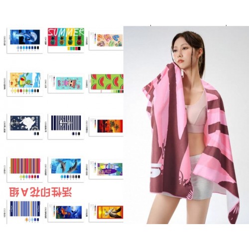 Toalla para playa 70 cm x 140 cm (surtido con 15 modelos). Venta al por mayor T-30751A